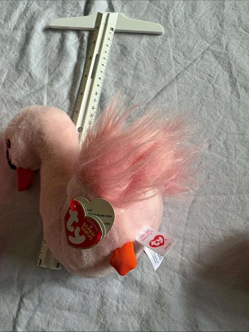 Soft Pink Swan Plush Toy - Classic Beanie-Style Stuffed Animal